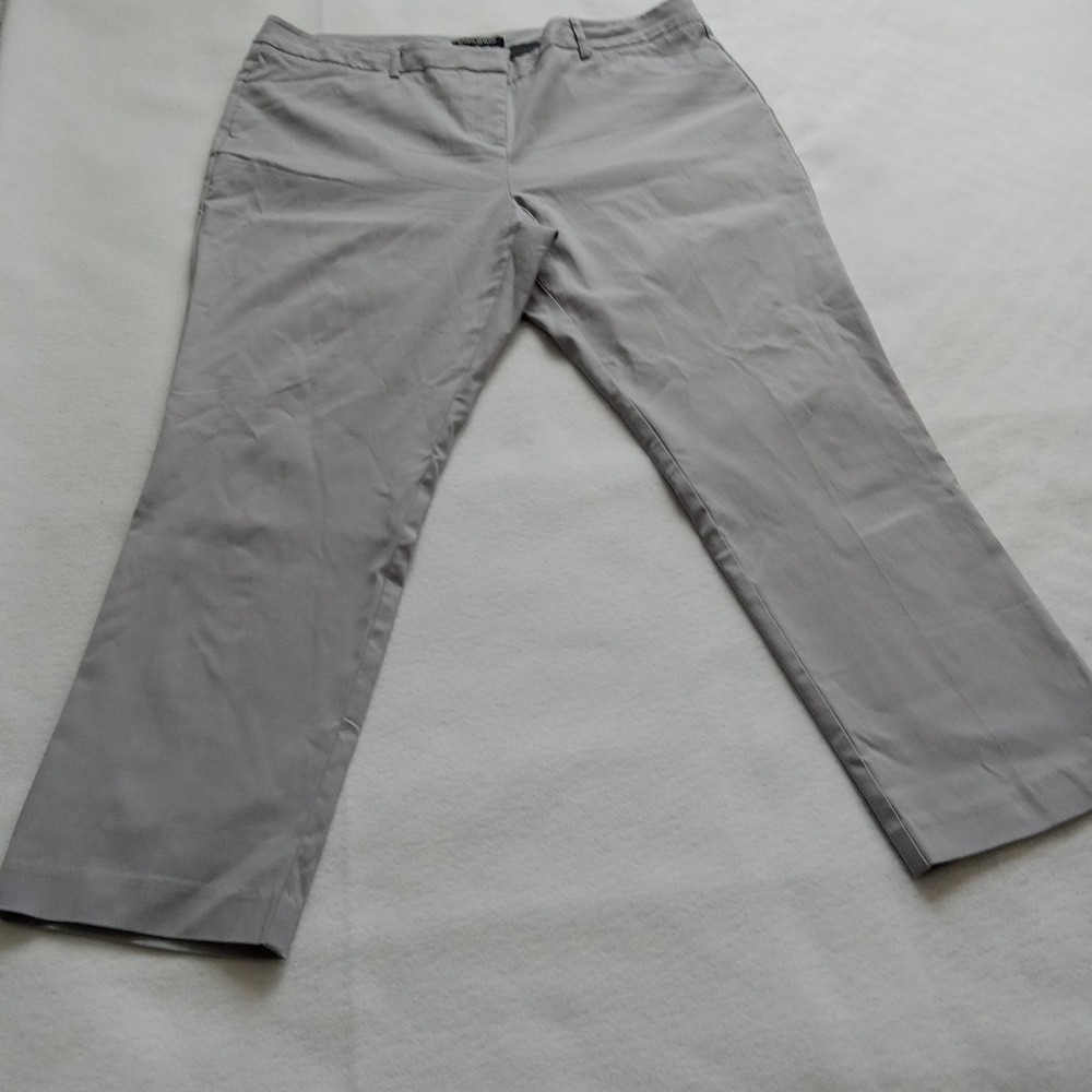 Mario Serrani Italy Gray Dress Pants Womens 16 Stretch Straight Leg Trousers